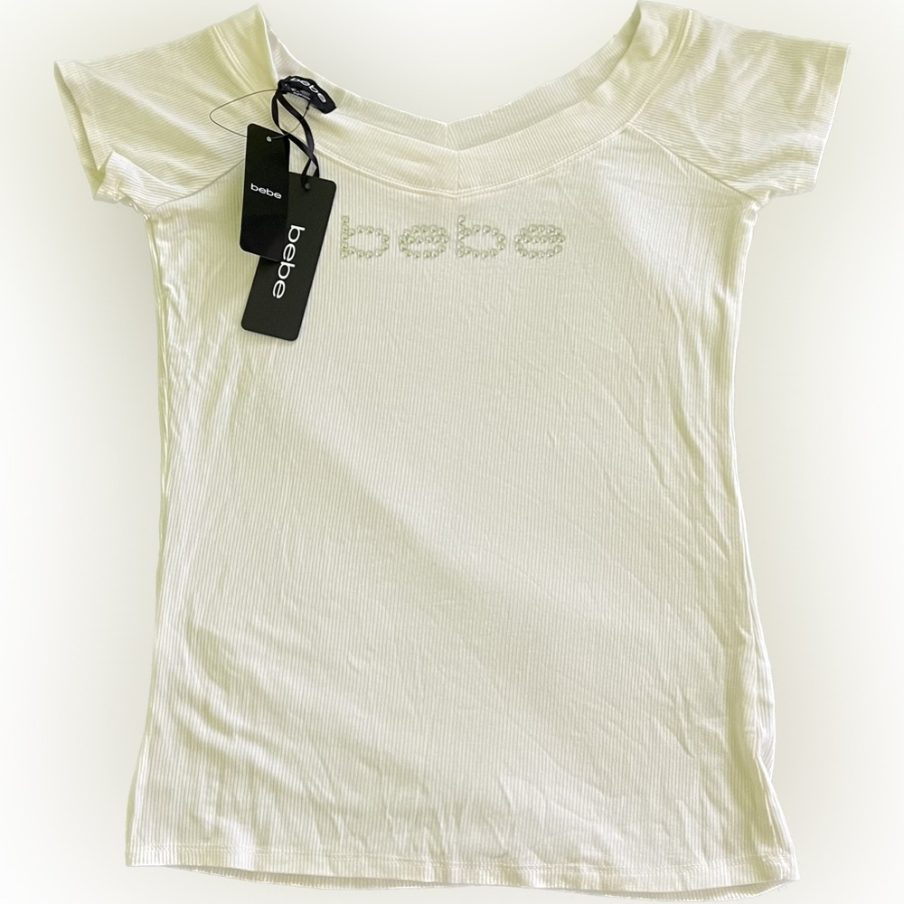 Bebe Top. Eggret White. Size M
